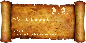 Márk Norbert névjegykártya